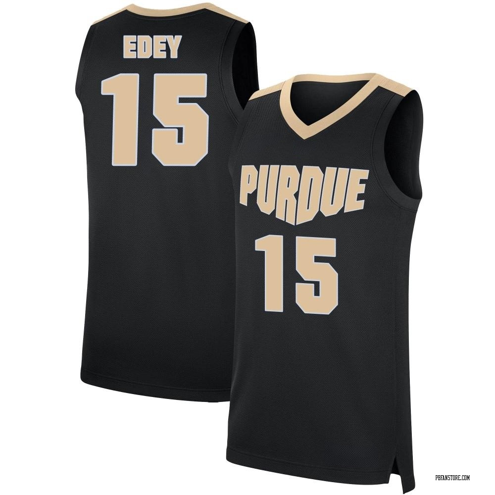 Top Players College Basketball Jerseys Men's #15 Zach Edey Jersey Purdue Boilermakers Black Golden